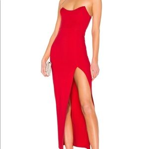 Superdown Ryleigh Strapless Maxi Dress in Red